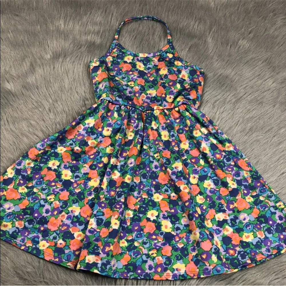 American apparel girls floral halter dress